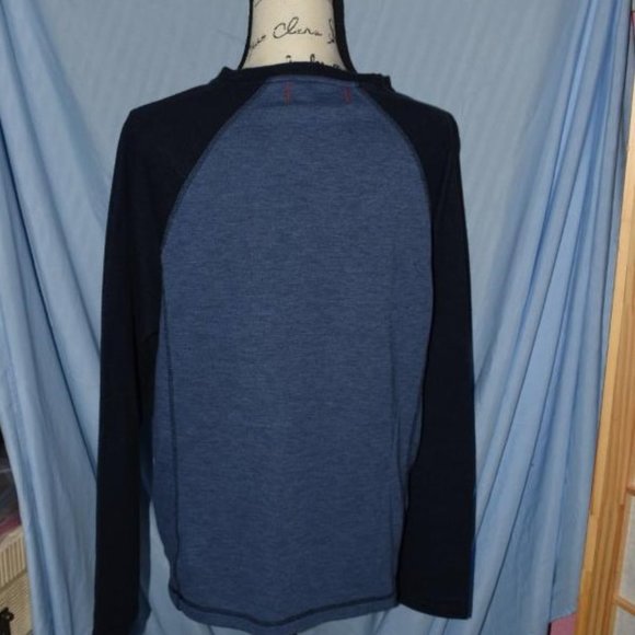 Tommy Bahama Blue Raglan Crew Shirt Top M L - Picture 2 of 2